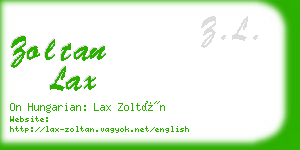 zoltan lax business card